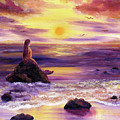 Mermaid in Purple Sunset