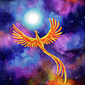 Soaring Firebird in a Cosmic Sky